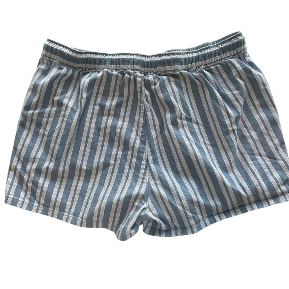 Ralph Lauren Blue White Striped High Waist Resort Shorts Cotton Pull‑On Size M - Picture 4 of 6